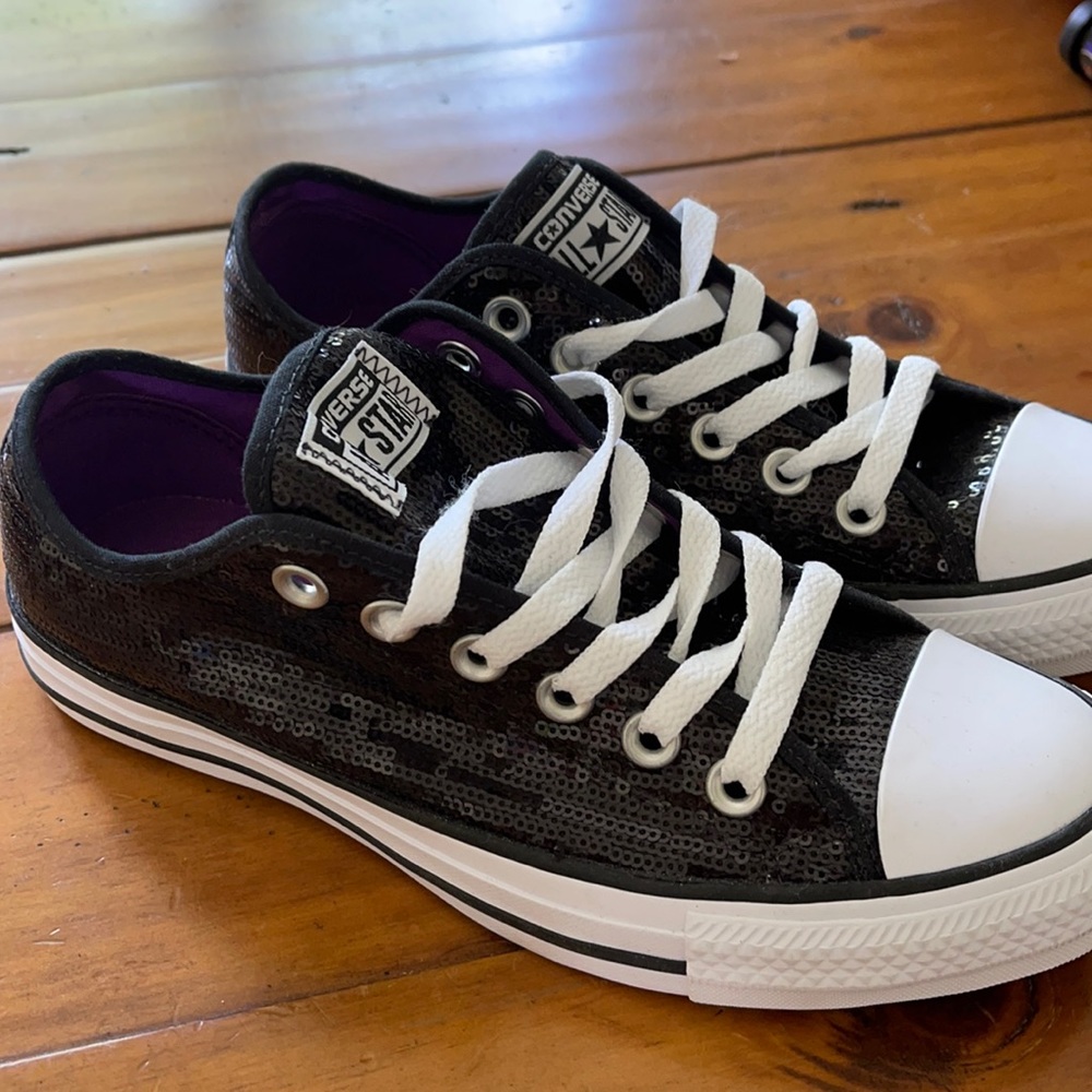Black Starlight Sequin Converse